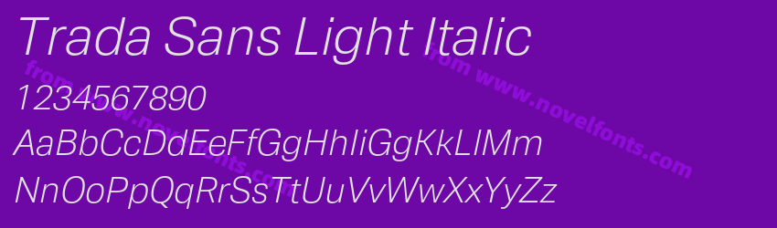 Trada Sans Light ItalicPreview Trada Sans Light ItalicPreview