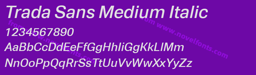 Trada Sans Medium ItalicPreview Trada Sans Medium ItalicPreview