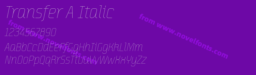Transfer A ItalicPreview Transfer A ItalicPreview
