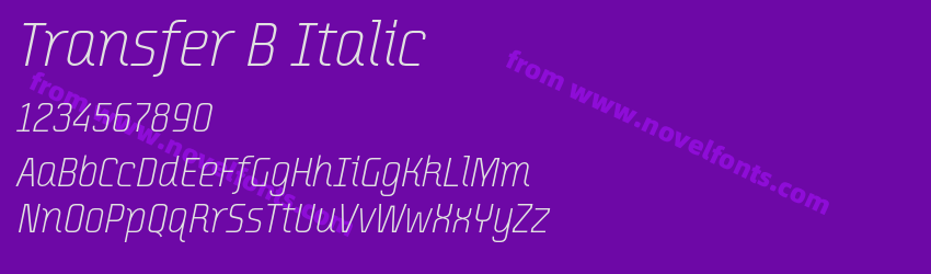 Transfer B ItalicPreview Transfer B ItalicPreview