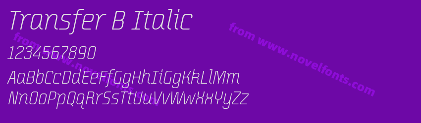 Transfer B ItalicPreview Transfer B ItalicPreview