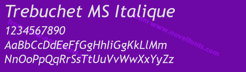 Trebuchet MS ItaliquePreview Trebuchet MS ItaliquePreview
