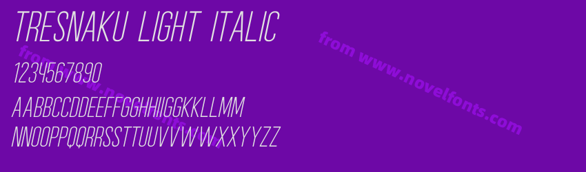 Tresnaku Light ItalicPreview Tresnaku Light ItalicPreview