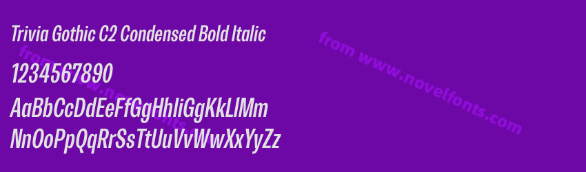 Trivia Gothic C2 Condensed Bold ItalicPreview Trivia Gothic C2 Condensed Bold ItalicPreview