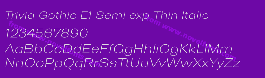 Trivia Gothic E1 Semi exp Thin ItalicPreview Trivia Gothic E1 Semi exp Thin ItalicPreview