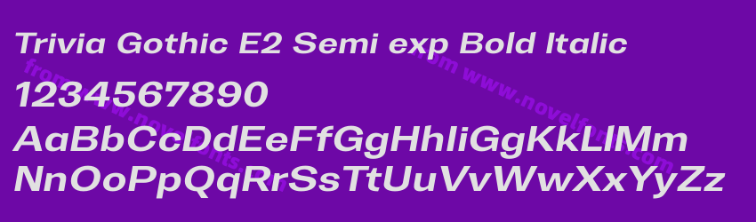Trivia Gothic E2 Semi exp Bold ItalicPreview Trivia Gothic E2 Semi exp Bold ItalicPreview