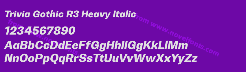 Trivia Gothic R3 Heavy ItalicPreview Trivia Gothic R3 Heavy ItalicPreview