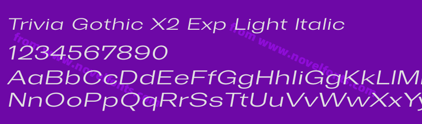 Trivia Gothic X2 Exp Light ItalicPreview Trivia Gothic X2 Exp Light ItalicPreview