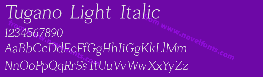 Tugano Light ItalicPreview Tugano Light ItalicPreview