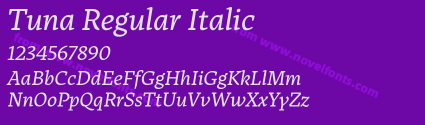 Tuna Regular ItalicPreview Tuna Regular ItalicPreview