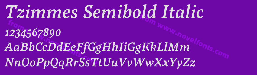 Tzimmes Semibold ItalicPreview Tzimmes Semibold ItalicPreview