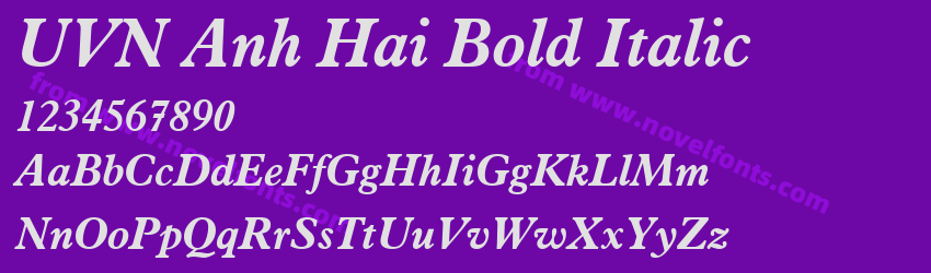 UVN Anh Hai Bold ItalicPreview UVN Anh Hai Bold ItalicPreview
