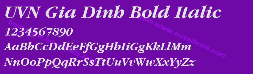 UVN Gia Dinh Bold ItalicPreview UVN Gia Dinh Bold ItalicPreview