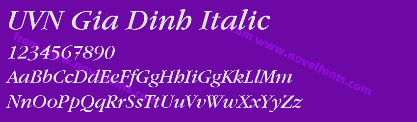 UVN Gia Dinh ItalicPreview UVN Gia Dinh ItalicPreview