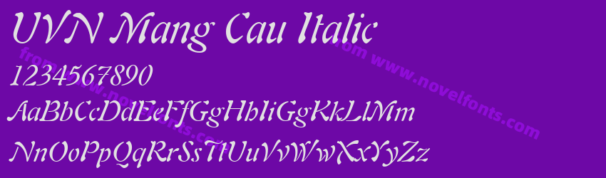 UVN Mang Cau ItalicPreview UVN Mang Cau ItalicPreview