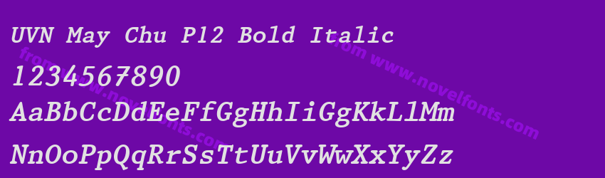 UVN May Chu P12 Bold ItalicPreview UVN May Chu P12 Bold ItalicPreview