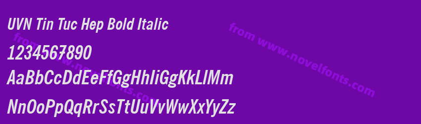 UVN Tin Tuc Hep Bold ItalicPreview UVN Tin Tuc Hep Bold ItalicPreview