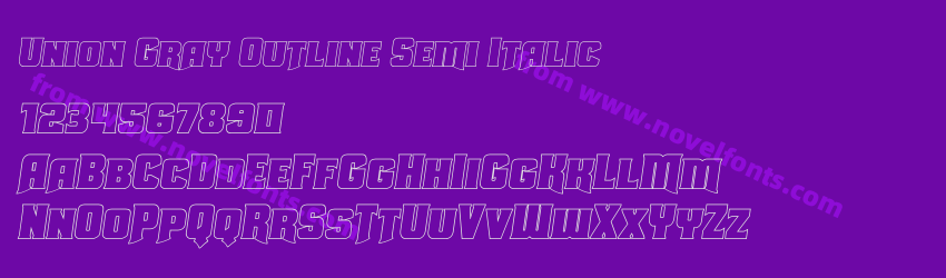 Union Gray Outline Semi ItalicPreview