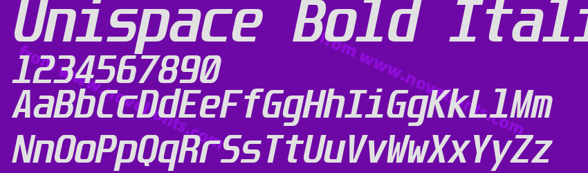 Unispace Bold ItalicPreview Unispace Bold ItalicPreview