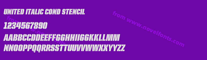 United Italic Cond StencilPreview United Italic Cond StencilPreview