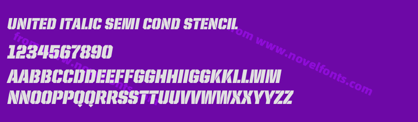 United Italic Semi Cond StencilPreview United Italic Semi Cond StencilPreview