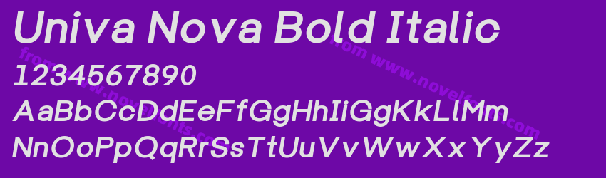 Univa Nova Bold ItalicPreview Univa Nova Bold ItalicPreview