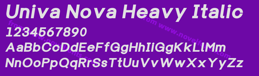 Univa Nova Heavy ItalicPreview Univa Nova Heavy ItalicPreview