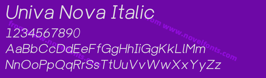 Univa Nova ItalicPreview Univa Nova ItalicPreview