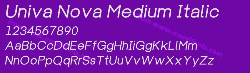 Univa Nova Medium ItalicPreview Univa Nova Medium ItalicPreview
