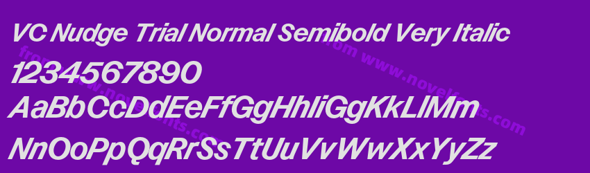 VC Nudge Trial Normal Semibold Very ItalicPreview VC Nudge Trial Normal Semibold Very ItalicPreview