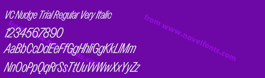 VC Nudge Trial Regular Very ItalicPreview VC Nudge Trial Regular Very ItalicPreview