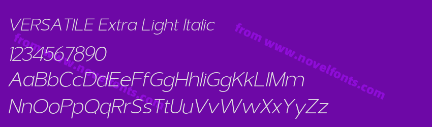 VERSATILE Extra Light ItalicPreview VERSATILE Extra Light ItalicPreview