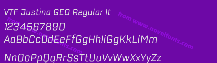 VTF Justina GEO Regular ItPreview VTF Justina GEO Regular ItPreview