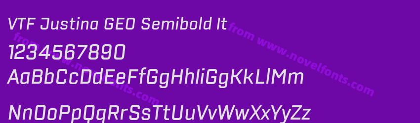 VTF Justina GEO Semibold ItPreview VTF Justina GEO Semibold ItPreview