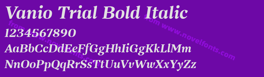 Vanio Trial Bold ItalicPreview Vanio Trial Bold ItalicPreview