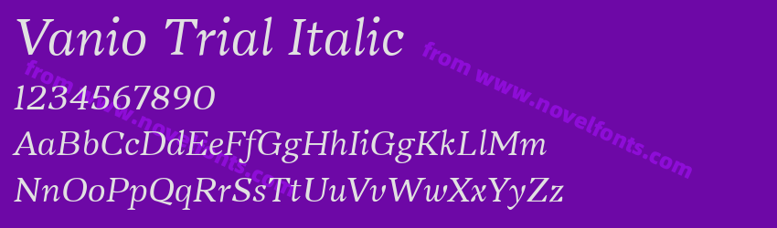 Vanio Trial ItalicPreview Vanio Trial ItalicPreview