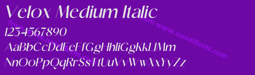 Velox Medium ItalicPreview Velox Medium ItalicPreview