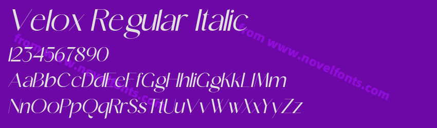 Velox Regular ItalicPreview Velox Regular ItalicPreview