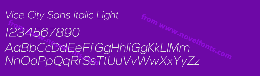 Vice City Sans Italic LightPreview Vice City Sans Italic LightPreview