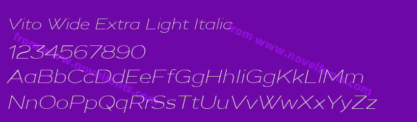Vito Wide Extra Light ItalicPreview Vito Wide Extra Light ItalicPreview