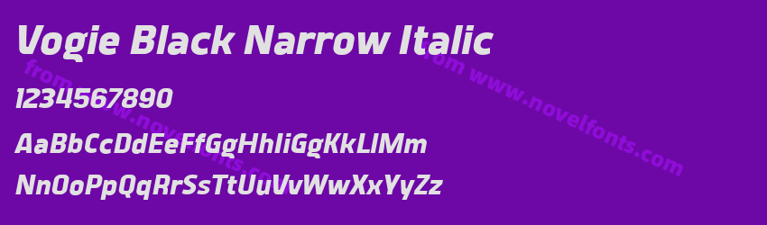 Vogie Black Narrow ItalicPreview Vogie Black Narrow ItalicPreview