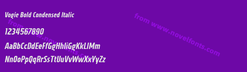 Vogie Bold Condensed ItalicPreview Vogie Bold Condensed ItalicPreview