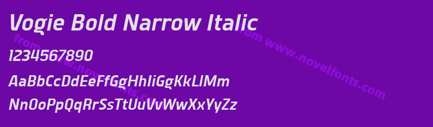Vogie Bold Narrow ItalicPreview Vogie Bold Narrow ItalicPreview