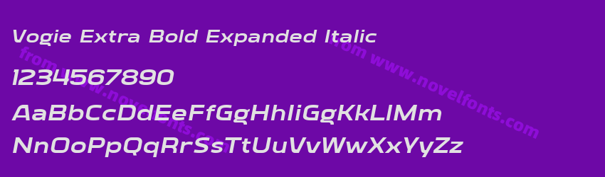 Vogie Extra Bold Expanded ItalicPreview Vogie Extra Bold Expanded ItalicPreview