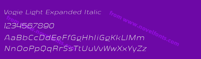 Vogie Light Expanded ItalicPreview Vogie Light Expanded ItalicPreview