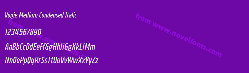 Vogie Medium Condensed ItalicPreview Vogie Medium Condensed ItalicPreview