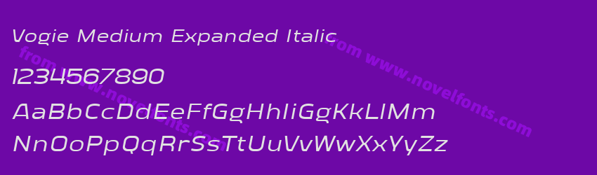 Vogie Medium Expanded ItalicPreview Vogie Medium Expanded ItalicPreview