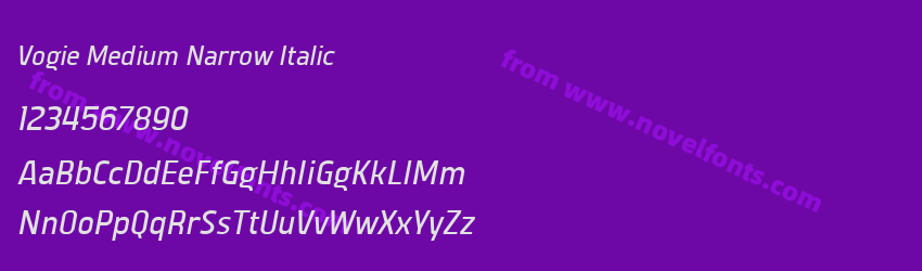 Vogie Medium Narrow ItalicPreview Vogie Medium Narrow ItalicPreview