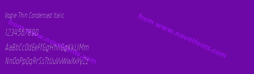 Vogie Thin Condensed ItalicPreview Vogie Thin Condensed ItalicPreview