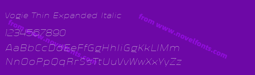 Vogie Thin Expanded ItalicPreview Vogie Thin Expanded ItalicPreview